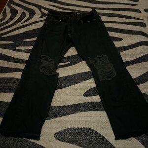 Men's Black Distressed Jeans